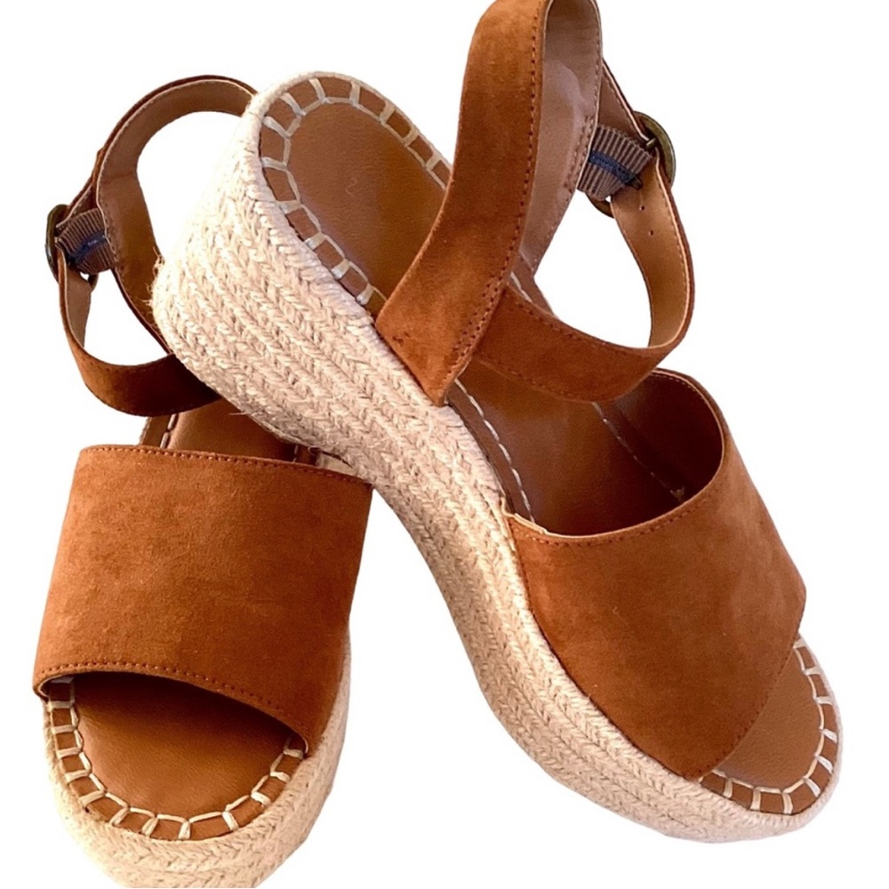 Brown Suede Platform Sandals